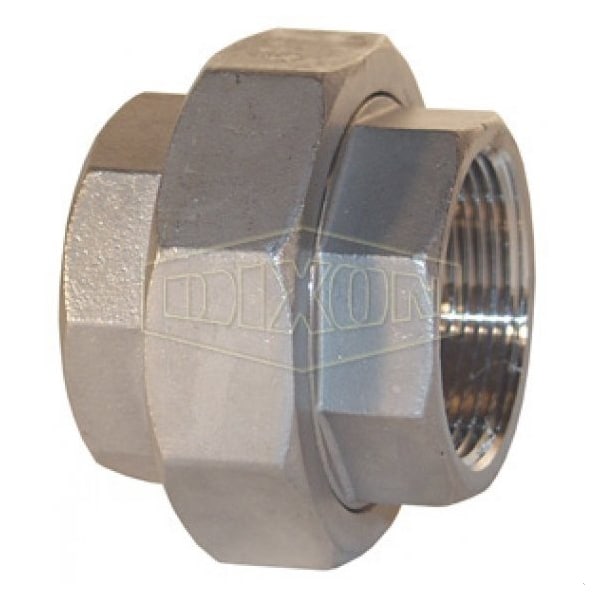 Dixon Threaded Pipe Union, 1/4 in Nominal, FNPT End Style, 150 lb, 316 SSss Steel TUN025SS - main